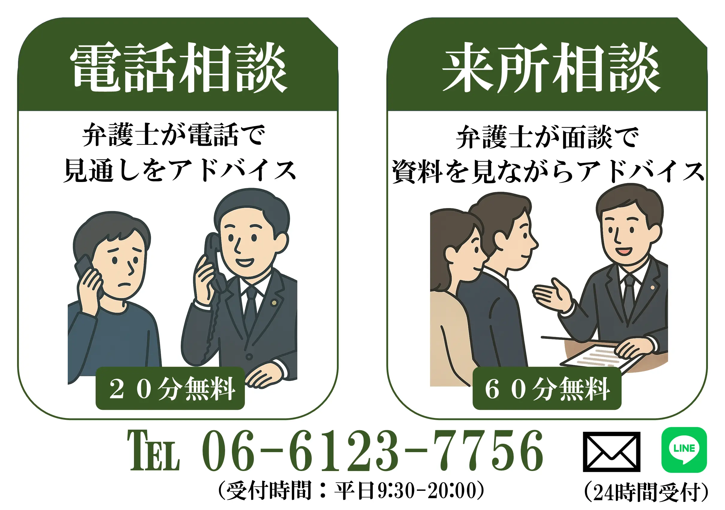 弁護士に電話相談又は面談相談