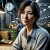 40代女性派遣社員のイラスト