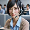 コールセンターの30代女性のイラスト