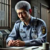 警備員の60代男性のイラスト