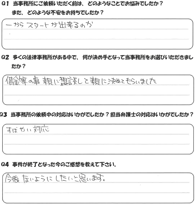 DI様・２９歳事務アンケート